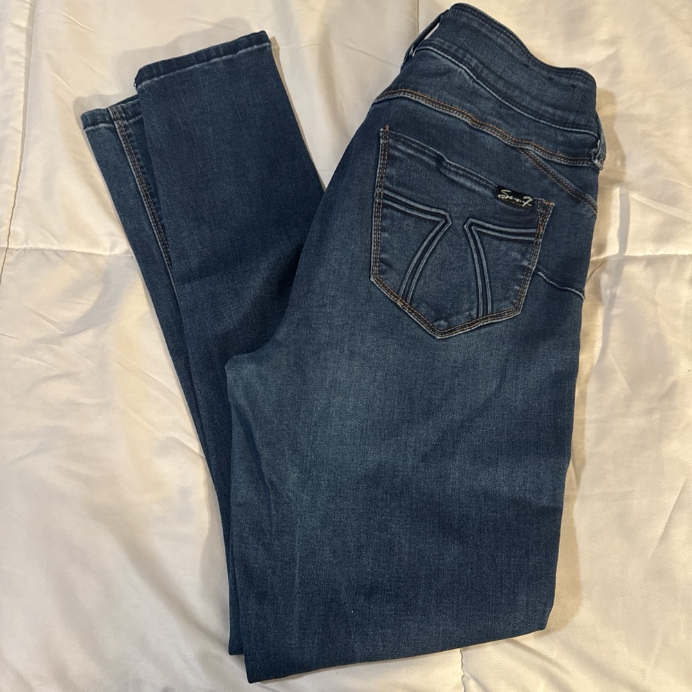 Seven7 Dark Blue Skinny Jeans